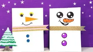 Kerstkaart knutselen * sneeuwpop *
