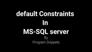 DEFAULT constraint in MS SQL Server