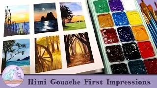 7 Little Landscapes | Himi Miya Jelly Gouache | Unboxing and First Impressions
