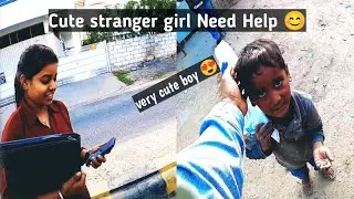 Cute stranger girl ask for Help in blank road | She try to hit me😡 #therjrider
