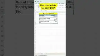 How to calculate EMI in Excel in Seconds!