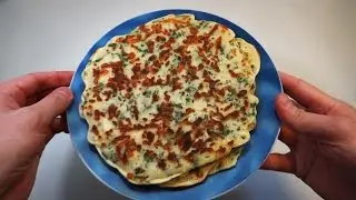 Рецепт вкусных блинчиков с сыром и зеленью