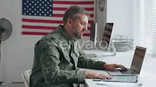 U.S. Army Officer Working on Laptop | Stock Footage - Envato elements