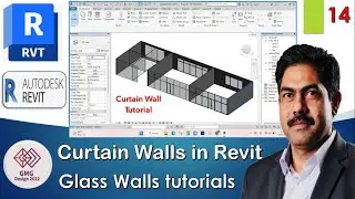 curtain wall revit | revit curtain wall door | revit tutorials | Glass wall in revit