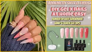 XL STILETTO PINK OPAL & OMBRE GEL X NAILS  || Born pretty sheer gel polish