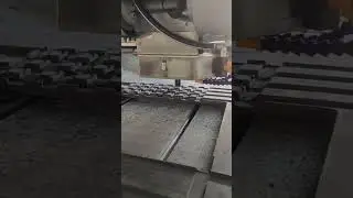 5 Axis CNC Bridge Saw drilling holes with hole saw drill bit