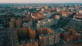Ночная Астана с воздуха