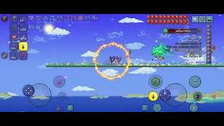 Terraria Mobile - Pre mech gear Shadowflame Knife vs Duke Fishron