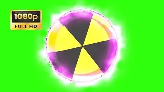 Símbolo radioactividad animado en green screen HD - Radioactivity symbol animated on green screen HD