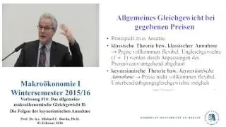 Makroökonomie 1 - Vorlesung 14 (Prof. Michael C. Burda)