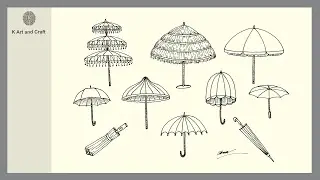 How to draw Umbrella step by step very easy 10 Different umbrella drawing