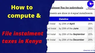 How to compute file and pay for instalment tax on itax in Kenya