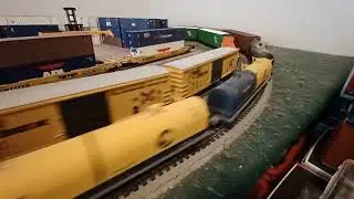 Two BNSF ho scale trains.