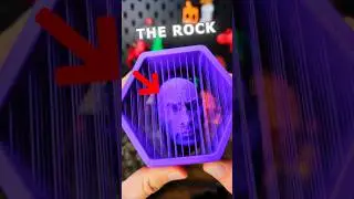 3D Printed Floating The Rock Suspended trapped Face 