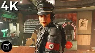 Wolfenstein II (2017) - Roswell Downtown Diner Scene | Native 4K PC | Video Game Clips