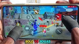 POCO X3 PRO : HANDCAM 💔 SOLO VS SQUAD FREE FIRE GAMEPLAY
