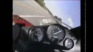 Kawasaki ZZR 1100 on a speed track.