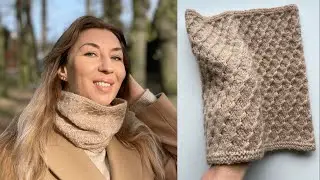 A fashionable snood with elongated loops. A detailed master class. I knit with needles in loops.