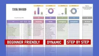 STEP by STEP: Excel Kanban Agile Board for tracking Task, To-Do List or Activities. Excel tutorial