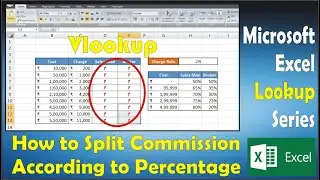 How to split a value as per required percentage using Vlookup in Excel
