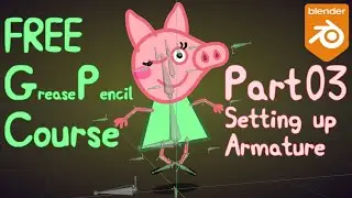 Free Blender Grease Pencil Rigging Course - Part 3 | Create & Connect Armature