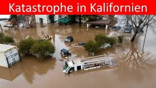 Kalifornien versinkt unter Wasser. Katastrophale Zustände. Naturkatastrophen, Wetter weltweit.