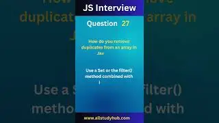 remove duplicate array in javascript #allstudyhub #interviewquestions #webdevlopment #foryou #you