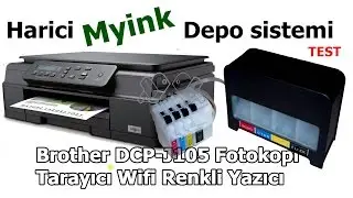 Brother DCP J105 Depo sistemi + Fotokopi Tarayıcı  Wifi Renkli Yazıcı