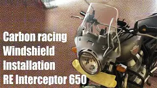 Carbon racing windshield installation on RE Interceptor 650.