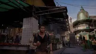 Nathan Drake eating an apple