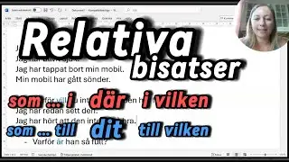 SFI kurs D / SVA grund - Relativa ord och relativa bisatser