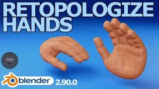 Blender 2.9 Tutorial - How to Retopologize a Hand