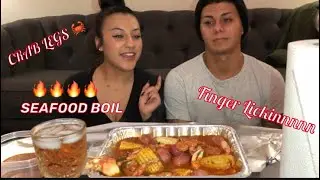 OUR FIRST SEAFOOD BOIL MUKBANG!!! STORY TIME WHEN MY DAD CAUGHT  US! LOTS OF SLURPING😁