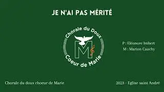 Je n'ai pas mérité - Marion Cauchy - CDCM