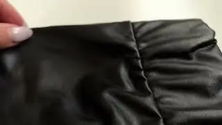 Лосины экокожа на микрофлисе горизонтальное видео