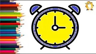 How to draw a watch. Coloring page/Drawing and painting for kids. Learn colors.