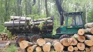 Akcja las 2018 || Wywózka drzewa z górzystego lasu || Timberjack 810 || Podkarpacie㋡
