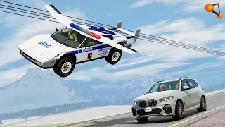 ЛЕТАЮЩАЯ МАШИНА ДПС! БОЛЬШЕ НИКОМУ НЕ УЙТИ | BeamNG.drive