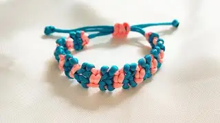 Making a two-color Makrome bracelet with a bow design/easy/friendship bracelet for beginners!