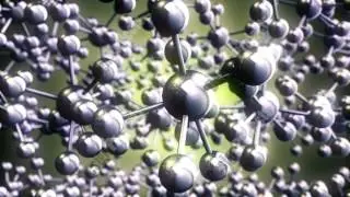 Abstract CGI motion graphics and molecular bond