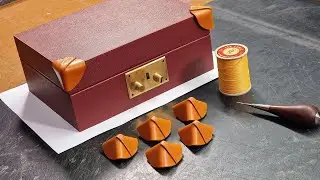 Make Leather Trunk Corners With Me. LIVE Saddle Stitching