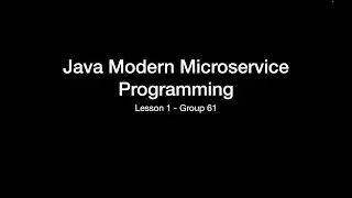Java Microservice Programming Lesson 1 Group 61(Spring Rest)