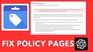 How to Create Policy Pages for Google Merchant Center Using Chatgpt | Part 1