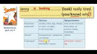 Настоящее простое и продолженное в сравнении, английский, УМК Starlight, 6 класс