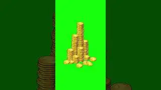 🆓 Free Green Screen 🟢 Chroma key 🪙 MONEY COIN STACK GROW  Effect Animation ❌ #chromakey #greenscreen