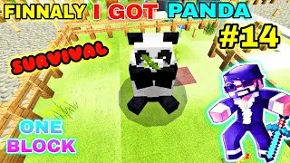 FINALLY I GOT A PANDA IN ONE BLOCK - MINECRAFT SURVIVAL GAMEPLAY IN HINDI #14
