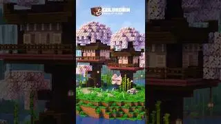 Minecraft Cherry Blossom Treehouse 🌸 #minecraft #shorts