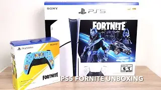 New PS5 Slim Fortnite Cobalt Bundle Edition - Unboxing ASMR [4k]