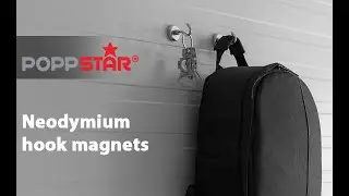 Poppstar - Neodymium hook magnets | silver: 8kg/36kg clamping force, black: 12kg/23kg clamping force