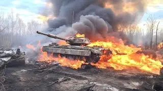FPV drones destroy a column of Russian tanks